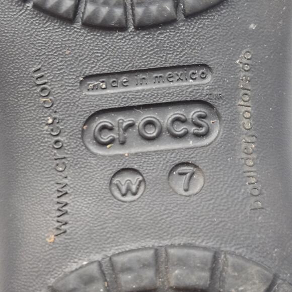 Crocs Mary Jane Kadee Size 7 Black Slip On Rubber Ballet Flats Shoes - Picture 11 of 11